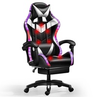 Chaise de jeu de course confortable colorée avec fonction de massage Chaise en cuir synthétique pivotante encastrée en acier inoxydable