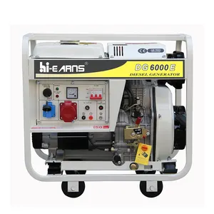 Hiearns DG6000E बिजली के शुरू 30Ah बैटरी DC12V अतिरिक्त बिजली 5.5KW खुले प्रकार डीजल जनरेटर