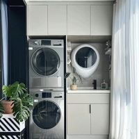 Armoire à linge de salle de bain italienne moderne indépendante en acier inoxydable Machine à laver évier mural étanche