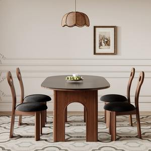 โต๊ะรับประทานอาหารรูปวงรีหรูหราหลายร้อยแบบ ทำจากไม้แอชสไตล์วินเทจ โครงสร้างแข็งแรงทนทานสำหรับห้องรับประทานอาหาร - Product Image 2