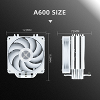 FEZCOOL A600 Desktop CPU Air Cooler 6 Heat Pipes Fluid Bearing Intelligent Temperature Control Quiet Operation ARGB Lighting