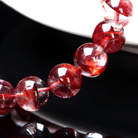 Offre Spéciale – Bracelets Tendance en Quartz Hématoïde Naturel de Qualité Supérieure, Pierre de Guérison, Cristal Rouge Rare Poli