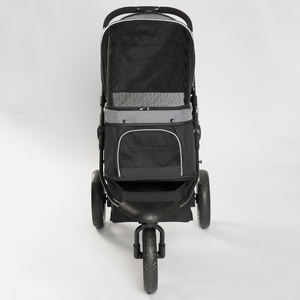 Poussette pour chien pliable à 3 roues à une clé Poussette pour chien avec grand espace Panier de rangement - Product Image 6