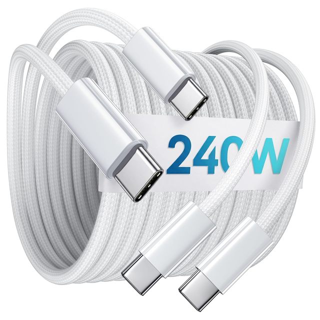 Original 3.3FT 6.6FT PD Fast Charging USB-C to Type-C Cables Durable Nylon 1M 2M Charger Super Fast Charge Cord