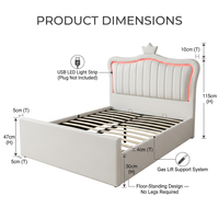 Gepolstertes Bett mit LED-Beleuchtung |   Bett mit LED-Beleuchtung, individuelles Logo & OEM-Unterstützung |   Individuelles Logo & OEM-Unterstützung möglich