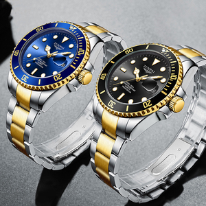 San pai — montre-bracelet étanche de sport pour hommes, en acier inoxydable, de couleur dorée, nouvelle marque de luxe, 100% - Product Image 5