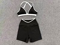 Ensemble de yoga 2 pièces pour femme, motif à pois contrastés, ourlet détachable, séchage rapide, Spandex/Nylon, tenue de sport moulante pour la course et le fitness