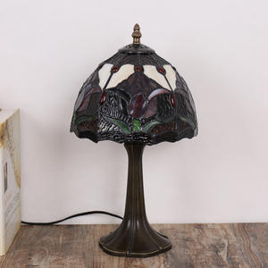 European Retro Style Table Light Tulip Creative Art Stained Glass <b>Lamp</b> <b>for</b> Office and <b>Bedroom</b> Bar Side Decorative Bedside <b>Lamp</b> - Product Image 4