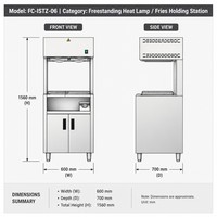 Vitrine chauffante commerciale pour frites et chips, avec contrôle automatique de la température, éclairage électrique, idéale pour les food trucks