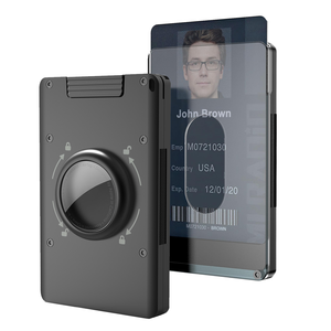 남성용 AirTag 카드 홀더를위한 스몰 사이즈 알루미늄 슬림 신축성 벨트 드로우 아웃 금속 지갑 비즈니스 15 카드 현금 Str - Product Image 1