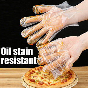 Guantes Desechables de PE, Envueltos Individualmente, Transparentes, Resistentes al Aceite, Tamaños Surtidos, Paquete Mixto, Gruesos, para Restaurantes - Product Image 2