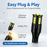 Ampoule LED de recul T15-3030-21SMD 21SMD 6000K Blanc Canbus Sans Erreur T15 921 W16W pour feux de stationnement et de recul auto