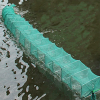 Cage de pêche multifilament longue vente directe du fabricant Dragon Bubu PE/Nylon piège à appâts pliable Double pot de crabe crevettes