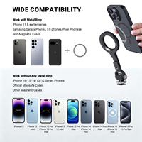 Support de téléphone magnétique professionnel YUANYUJINGMI en gros pour rotation à 360°, angle réglable, en alliage d'aluminium flexible