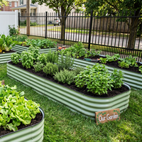 Kits de jardinières surélevées galvanisées, bacs à plantes galvanisés, jardinières modulaires d'extérieur pour légumes et fruits