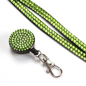 Lanière brillante de <span class=keywords><strong>strass</strong></span> de cadeaux de personnel de dame de beauté avec le <span class=keywords><strong>porte</strong></span>-carte de bobine d'insigne de collier en cristal de Bling - Product Image 4
