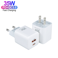 Mini chargeur 35W avec certification CE, RoHS, FCC, type C, charge super rapide pour Samsung, pour ordinateur portable, adaptateur de chargeur secteur USB C de voyage