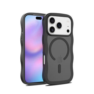 Étui antichoc en TPU+PC avec anneau magnétique électroplaqué à motif vague ATB pour 17 Pro Max/15/14 - Product Image 1