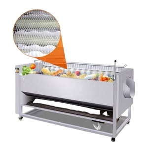Commercial Fruit and <b>Vegetable</b> Washer Peeler Machine <b>Brush</b> Roller for Potato Lotus Root Taro Carrot Radish Ginger Cassava - Product Image 2