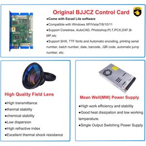 JPT M7 50w 60W 100W for MOPA Laser Machine Wood Working Cutting & Metal Marking with D80 Rotary Axis Feeltek Control - Product Image 6