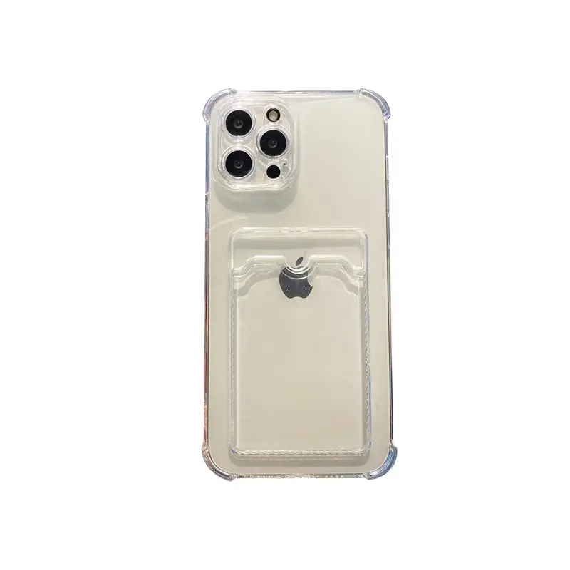 Designer Transparent Card Holder Phone Case for Soft Silicone Wallet Cover for iphone x xs 12 pro max