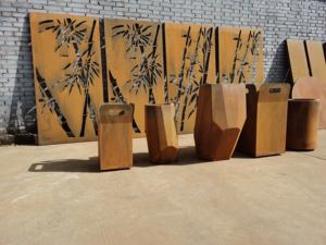 Produit phare : Jardinière murale en acier Corten écologique pour clôture extérieure, avec panneau de brise-vue, vente en gros - Product Image 4