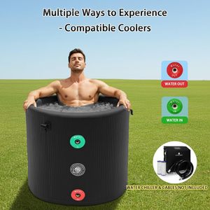 Bañera de Hielo Inflable Redonda de 1HP con Cubierta y Sombra para Terapia de Agua Fría, Bañera de Inmersión Fría para Atletas - Product Image 4