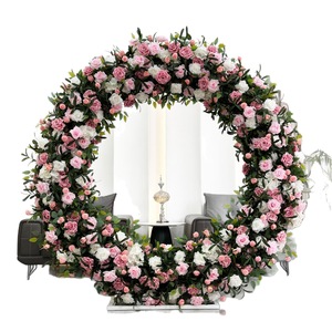 Arche de mariage décorée de fleurs en soie, arche fleurie colorée, arrangement floral pour décoration de mariage - Product Image 5