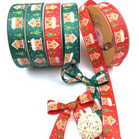 Pita Grosgrain Cetak Kustom 1" 48Y untuk Pembungkus Kado Natal dan Dekorasi Festival Natal