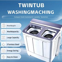 Wholesale Cross-border Semi-automatic Electric Home Dual-tub Twin-cylinder Vintage Large-capacity Front-room Pulsator Washing