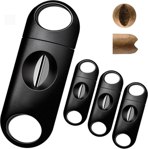Vanace New Design Metal Plastic Metal <b>Cigar</b> V Cutter Portable Custom Logo Laser <b>Cigar</b> <b>Accessories</b> Gift Box - Product Image 6