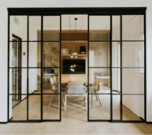 Puertas y ventanas corredizas <span class=keywords><strong>de</strong></span> <span class=keywords><strong>aluminio</strong></span> <span class=keywords><strong>de</strong></span> vidrio doble horizontal <span class=keywords><strong>de</strong></span> estilo moderno terminadas con diseño <span class=keywords><strong>de</strong></span> rejilla <span class=keywords><strong>para</strong></span> hoteles - Product Image 5