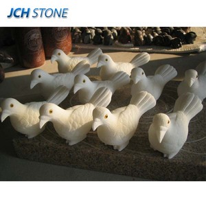 Décoration maison marbre blanc et pierre <span class=keywords><strong>de</strong></span> granit sculpté à la main colombe Pigeon oiseaux sculptures - Product Image 4
