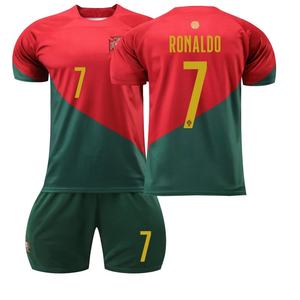 Ensemble de maillots de football Portugal domicile 2223, n°7 Cristiano Ronaldo, n°8 Bruno Fernandes, n°23 Félix, polyester, adulte homme - Product Image 5