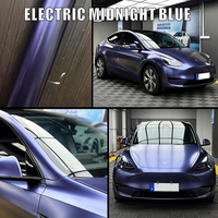 Autocollants de voiture en PVC bleu de luxe autocollants mats chromés brillants en vinyle pour la décoration de la carrosserie, changement de couleur, protection UV à 99%