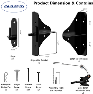 Phổ biến chống sag cổng Kit-Cổng góc Brace Bracket (2 bộ) với cổng chốt cho cửa đơn và đôi - Product Image 5