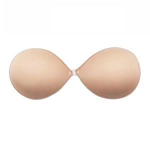 Reggiseno da donna sexy <span class=keywords><strong>push</strong></span>-<span class=keywords><strong>up</strong></span> invisibile monopezzo con bordo avvolgente, beige e <span class=keywords><strong>nero</strong></span>, coppa 3/4, senza cuciture, senza spalline, senza schienale, senza ferretto, con chiusura frontale - Product Image 2