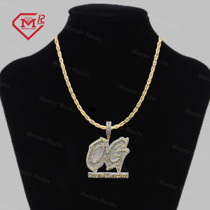 เครื่องประดับเงินสเตอร์ลิงแบบกำหนดเอง,จี้สีทูโทนตัวอักษร Og <span class=keywords><strong>Original</strong></span> <span class=keywords><strong>Gangster</strong></span> จี้ Moissanite ของผู้ชาย - Product Image 3