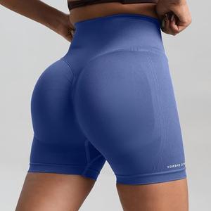 Shorts de yoga sans couture taille haute pour femmes, effet push-up et contrôle du ventre, shorts de cyclisme, vente en gros - Product Image 1