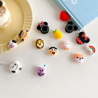 Nouveaux produits tendances protecteur de câble en caoutchouc de silicone de dessin animé mignon 3d pour iphone et samsung