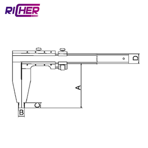 Pied à coulisse robuste de Type IV 600MM 800MM 1000MM 1500 outils de mesure acier inoxydable au carbone type IV, réglage fin - Product Image 3