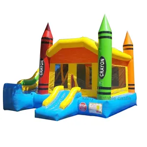 commercial grade Small Crayon wholesalers cheap price inflatable moonwalk Bouncer Jumping Bounce House Bouncy Castle for sale