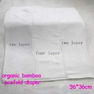 Super Absorbent Reusable Organic Bamboo Prefold Diaper 36*36cm Prefold Cloth Diaper Insert OEM ODE Accept