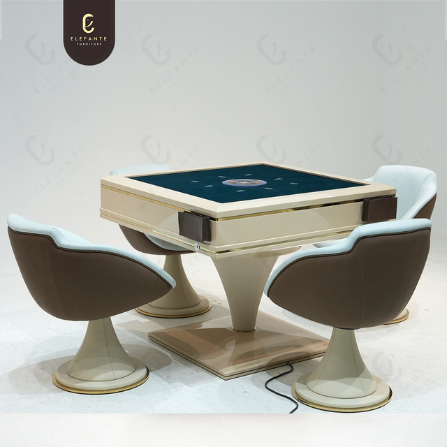 High Quality Leather Cover Base Mahjong Table Automatic Mahjong Built in