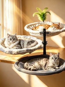 <span class=keywords><strong>Hamaca</strong></span> para Gatos con Abrazadera para Escritorio, Sostenible, 40 cm, Cama para Gatos con Montaje en Mesa, para Animales Pequeños, Tela Doble para Invierno y Verano, Carga Máxima 20 kg - Product Image 3