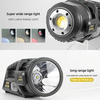 350 °   Linterna de Mano Giratoria de Doble Luz, Linterna LED Recargable Solar, Lámpara de Trabajo de Emergencia