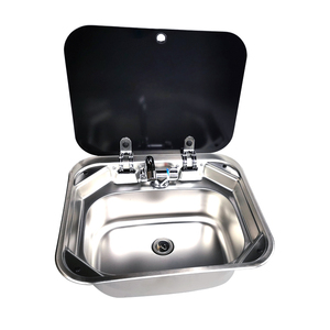 <strong>RV</strong> Sink Single Basin with Tempered Glass Stainless Steel Camping <strong>RV</strong> Portable Caravan <strong>RV</strong> Kitchen Sink - Product Image 2