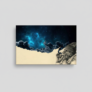 Printed Canvas Artwork: Smoking Old Man - Modern Wall Decor,<b>WRAPPED</b> CANVAS - Product Image 2