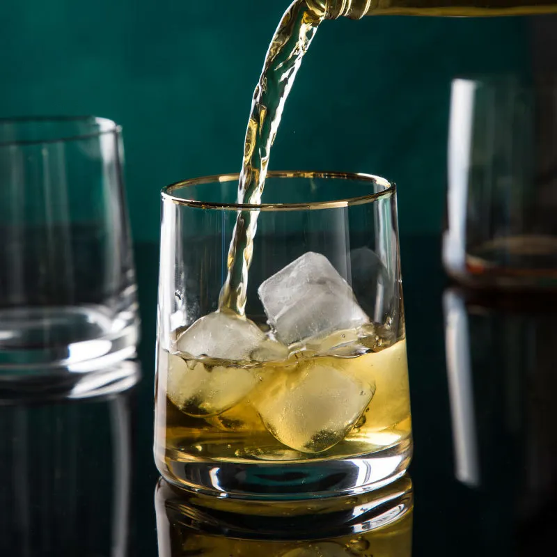 Toptan benzersiz özel Logo şarap viski bardağı boş Espresso gözlük Shot cam viski içme bardakları