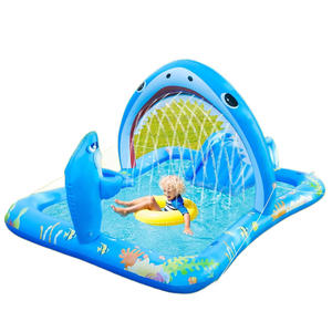 Tapis de jeu aquatique gonflable en PVC personnalisé, épaissi et durable, pour enfants, en forme de requin, pour l'extérieur, jouets aquatiques d'été, arroseurs, tapis de jeu aquatique - Product Image 4